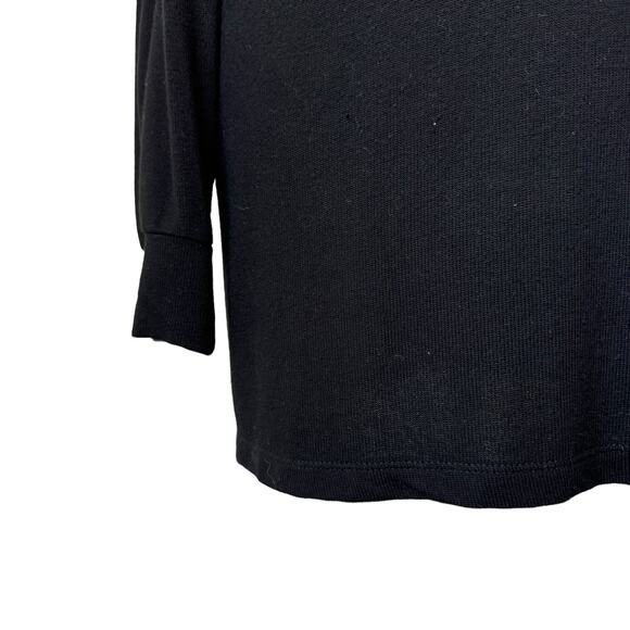 REFORMATION Dropped Shoulder Crewneck Long Sleeve Sweater Dress Medium Black - Picture 7 of 10